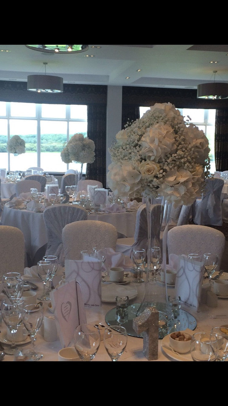 56.All white vase arrangement
