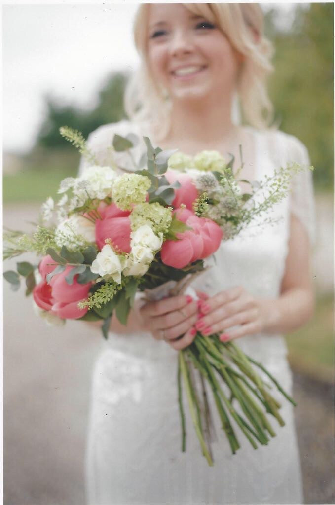 Natural hand tied bridal bouquet