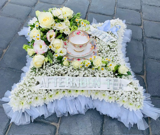 30. Bespoke gyp cushion with teacup