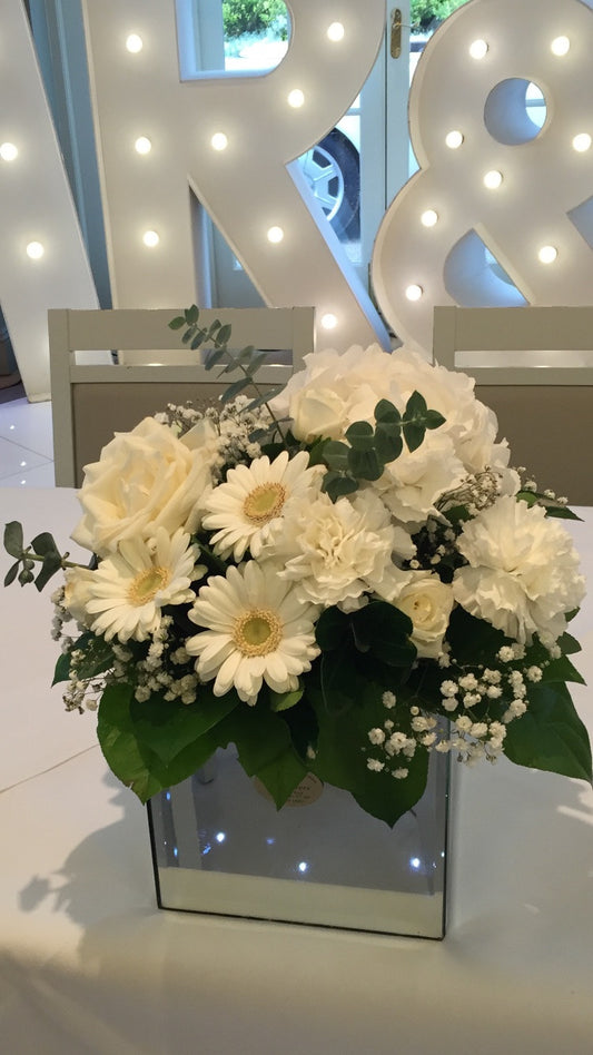 Pure White Acrylic Cube Arrangement